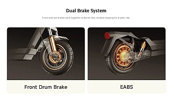 Navee Electric Scooter, 1350W, 75km Range, Quadruple Suspension, Dual Brakes with Electronic Regenerative Braking System, Foldable, Traction Control System, IPX5, 3.6-inch LED Display, GT5 Pro.