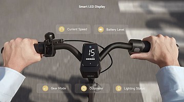 Navee Electric Scooter, 1350W, 75km Range, Quadruple Suspension, Dual Brakes with Electronic Regenerative Braking System, Foldable, Traction Control System, IPX5, 3.6-inch LED Display, GT5 Pro.