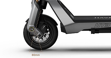 Navee Electric Scooter, 1638W, 90km Range, Hydraulic & Spring Dual Suspension, Dual Disc Brakes + EABS System, Foldable, Traction Control System, IPX6, 3.5-inch LED Display, UT3 Max.