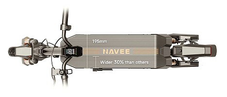 Navee Electric Scooter, 1350W, 75km Range, Quadruple Suspension, Dual Brakes with Electronic Regenerative Braking System, Foldable, Traction Control System, IPX5, 3.6-inch LED Display, GT5 Pro.