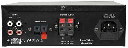 QTX KAD-2BT Amplifier USB/FM/BT 2x25W@8ohm 103.122UK