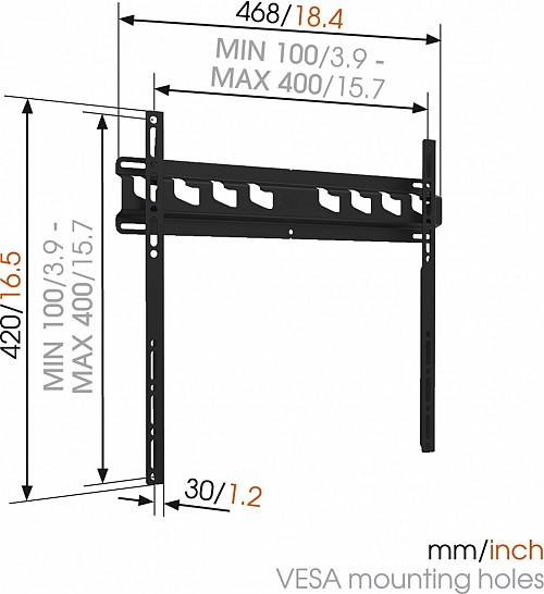 Vogels MA3000 FLAT TV Wall Mount 32-65 Fixed Black